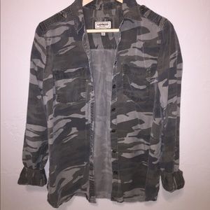 camo button up shirt from express